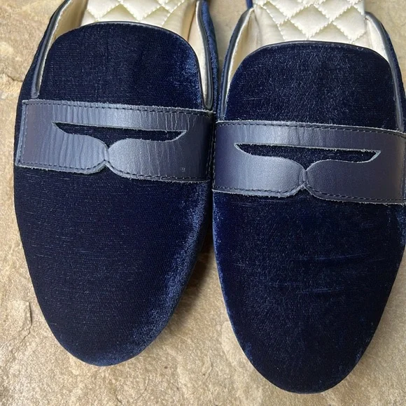 Birdies Phoebe Blue Velvet Slip-On Penny Loafer - Picture 9 of 13